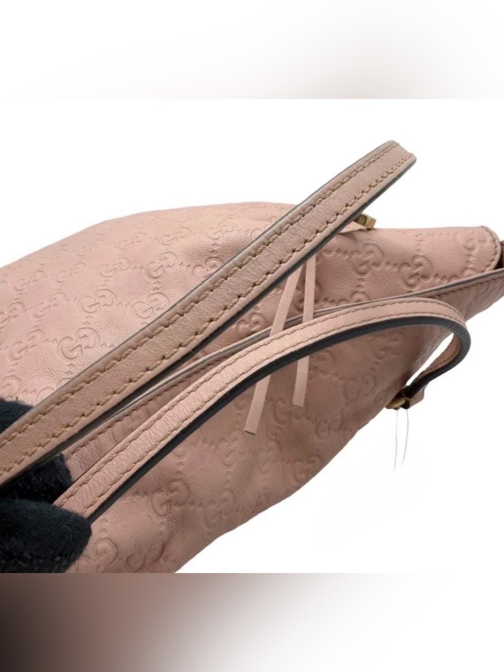 GUCCI Guccissima Bree Medium Foldover Tote Pink Leather 2-Way Crossbody Bag - Picture 6 of 15